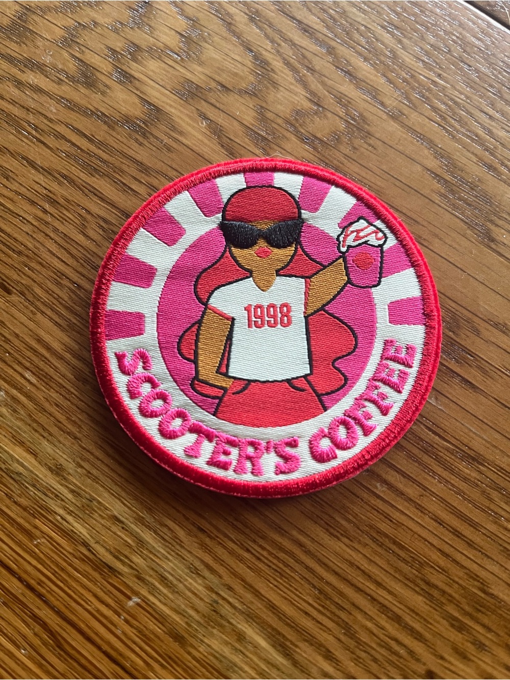 Scooter's Coffee Pink Patch — 1998 Girl Logo NEW